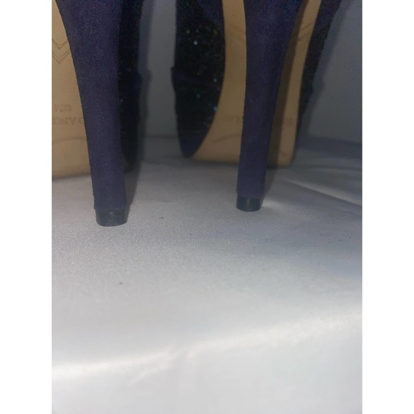 ENZO ANGIOLINI Easling Peep Toe Mary Jane Platform Pump Blue Suede Size 6.5 (M) - Picture 7 of 10